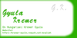 gyula kremer business card